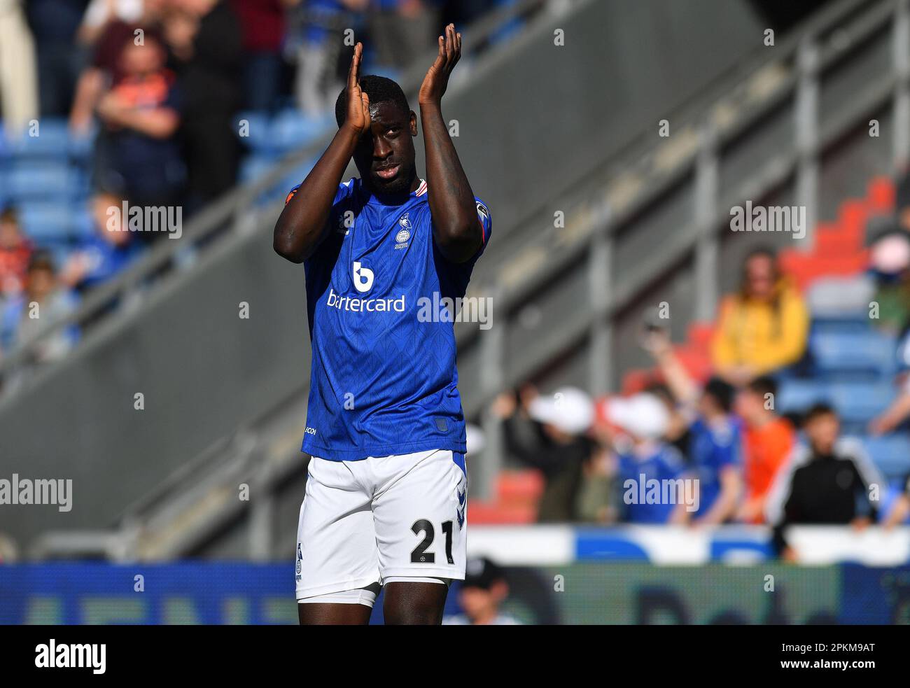 during the Vanarama National League match between Oldham Athletic and  Altrincham at Boundary Park, Oldham on Friday 7th April 2023. (Photo: Eddie  Garvey