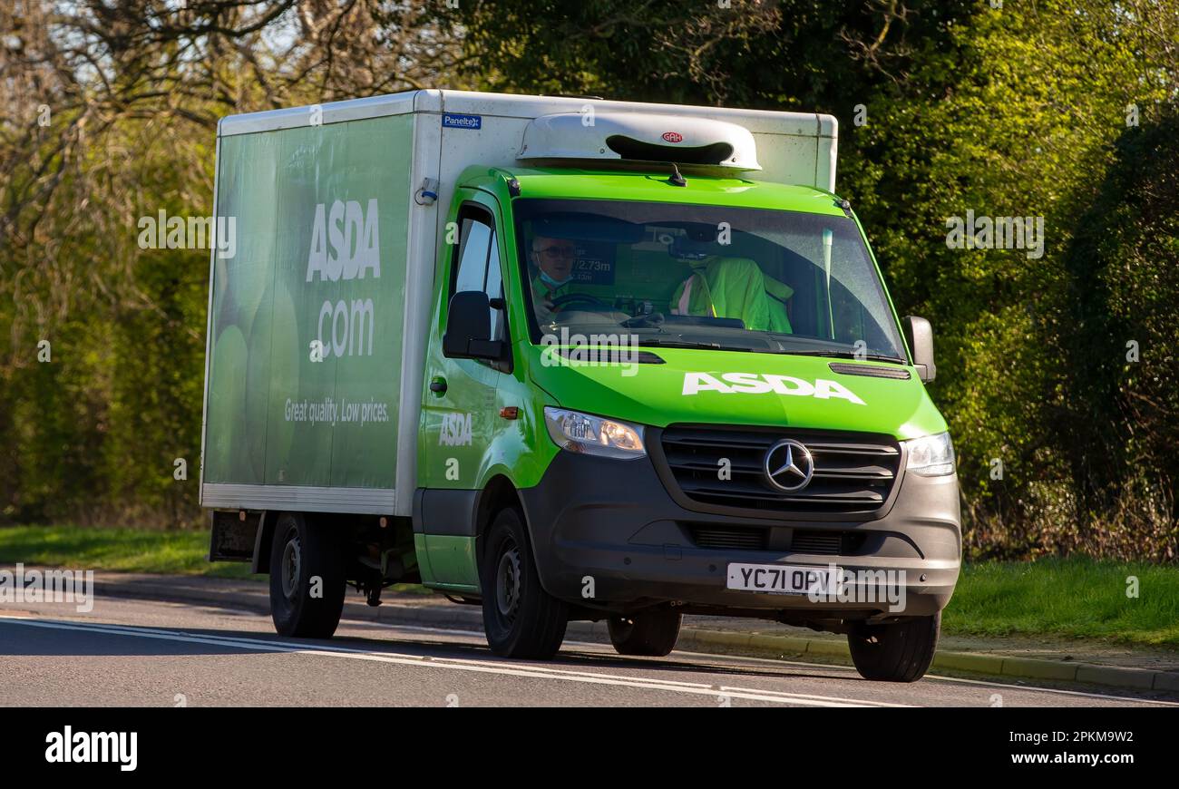 ASDA home delivery MERCEDESBENZ SPRINTER van travelling on an English