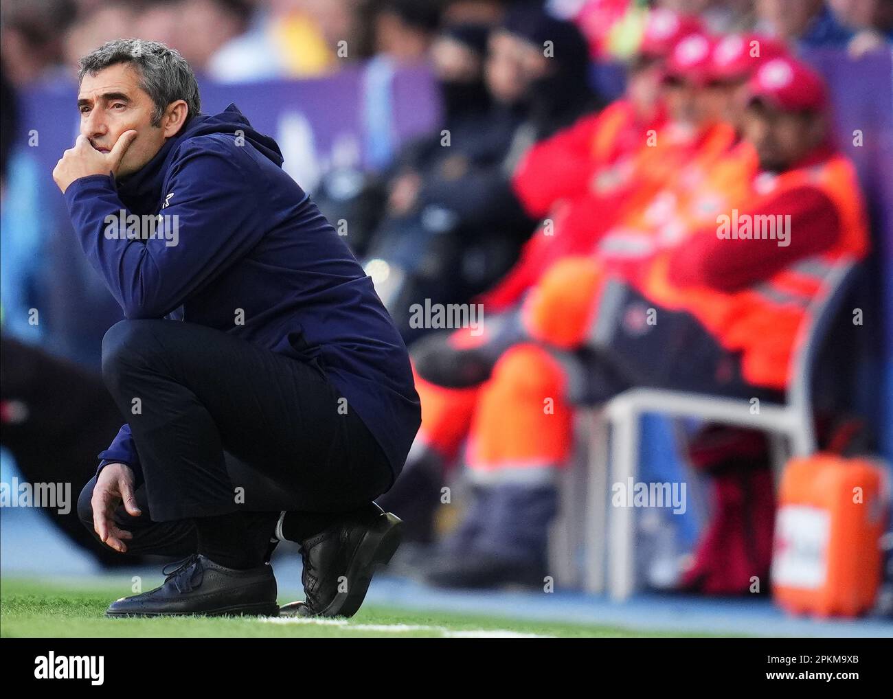 Athletic Club head coach Ernesto Valverde during the La Liga match between  RCD Espanyol and Athletic Club played at RCDE Stadium on April 8 in Barcelona, Spain. (Photo by Bagu Blanco / PRESSIN) Stock Photo