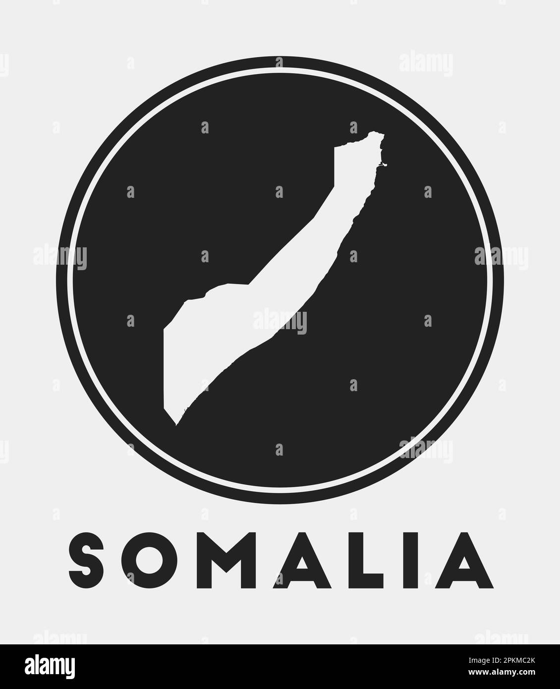 Somalia icon. Round logo with country map and title. Stylish Somalia badge with map. Vector illustration. Stock Vector