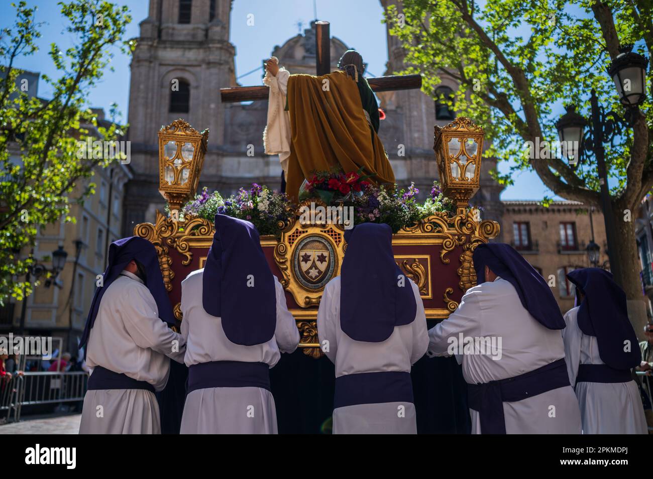 Holy Thursday 'Semana Santa' Parade in the streets of Zaragoza, Spain Stock Photo