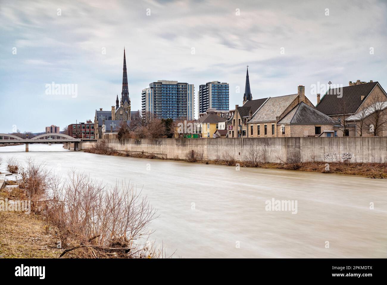 View of Cambridge (Galt) Skyline. Cambridge Ontario Canada Stock Photo