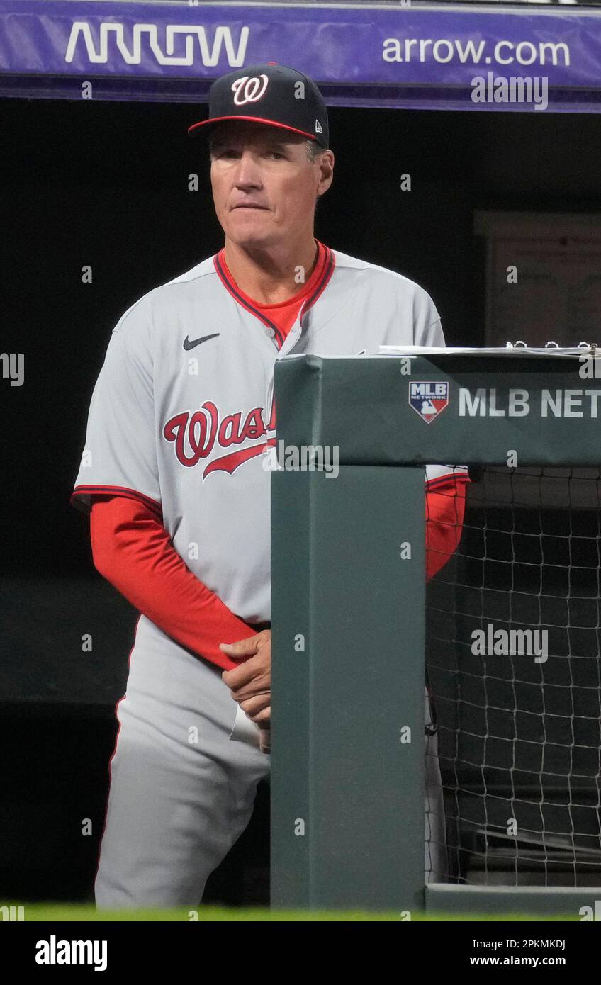 Washington Nationals pitching coach Jim Hickey (48) in the fourth