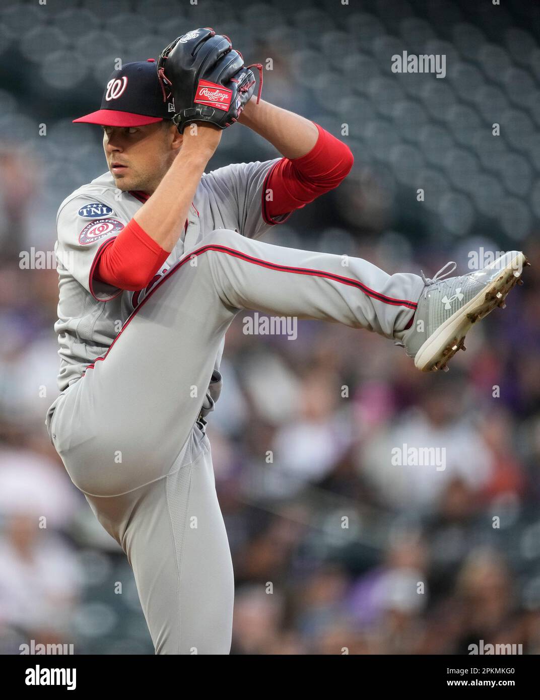 Washington Nationals starting pitcher MacKenzie Gore (1) in the first