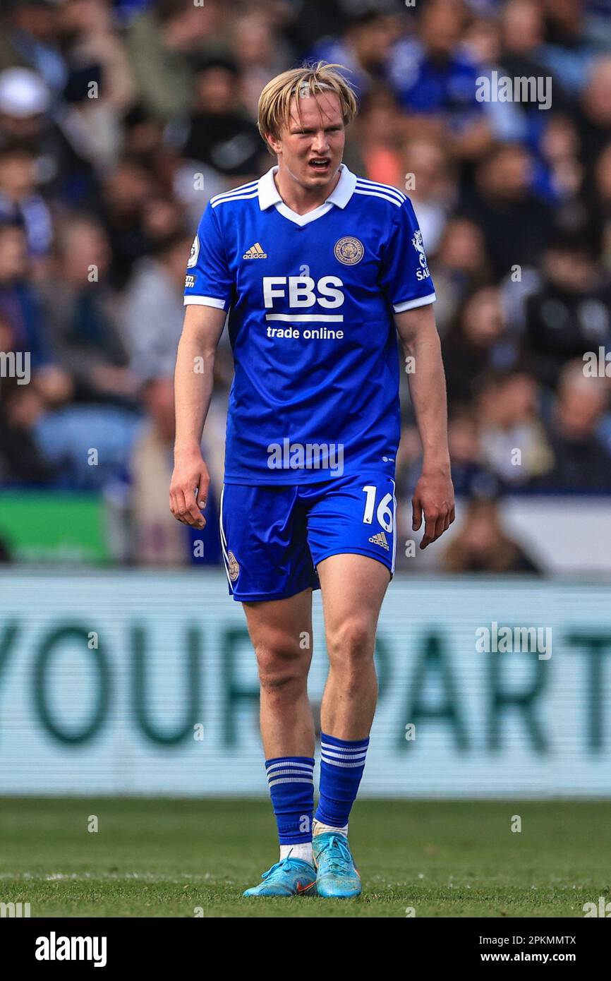 Victor Kristiansen 16 of Leicester City during the Premier League