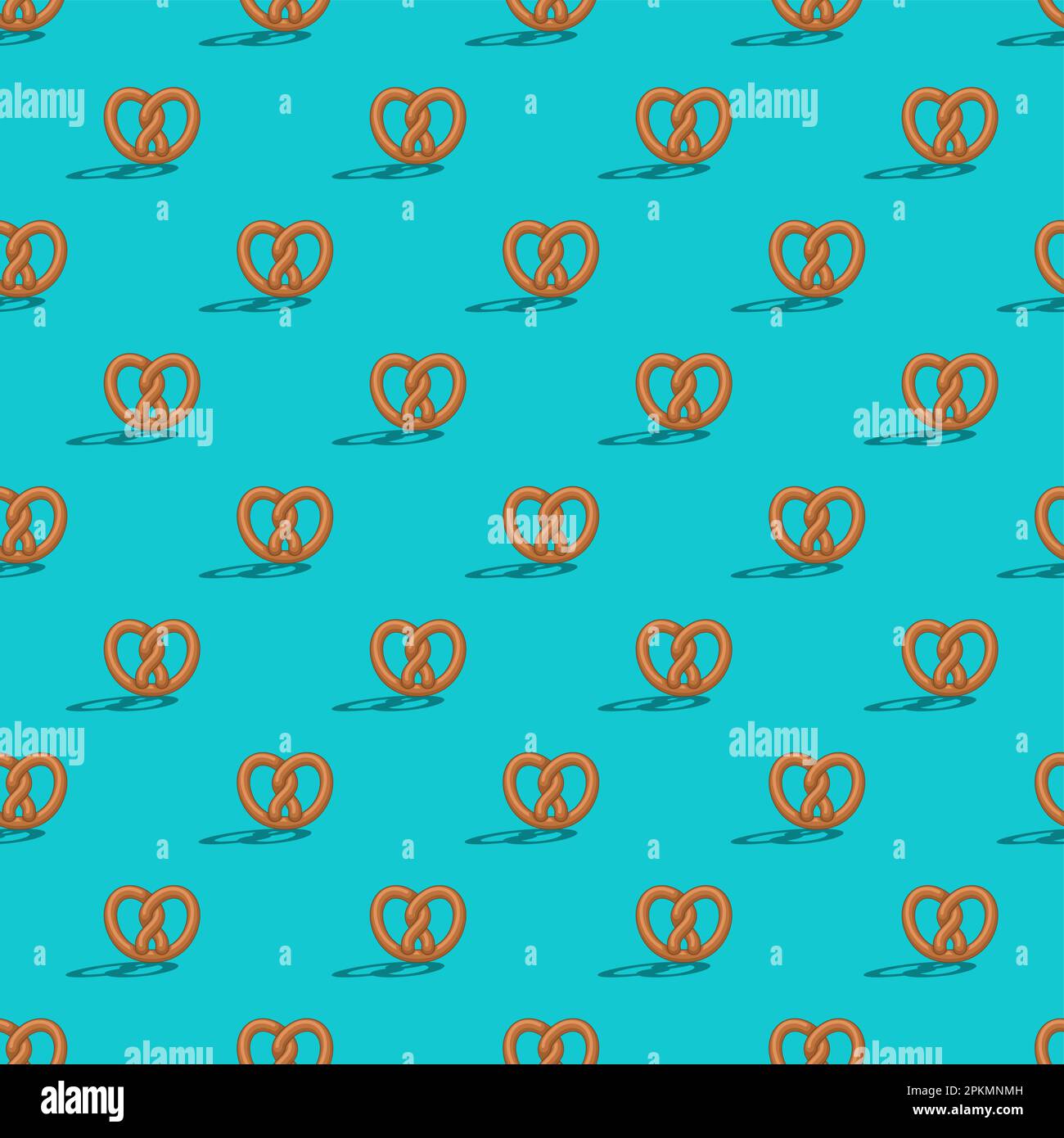 Bretzel pattern seamless. german bakery food background. Vector texture Stock Vector