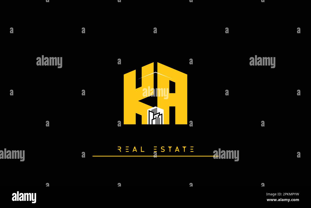 Real Estate letters Initials Monogram logo KA , AK Stock Vector