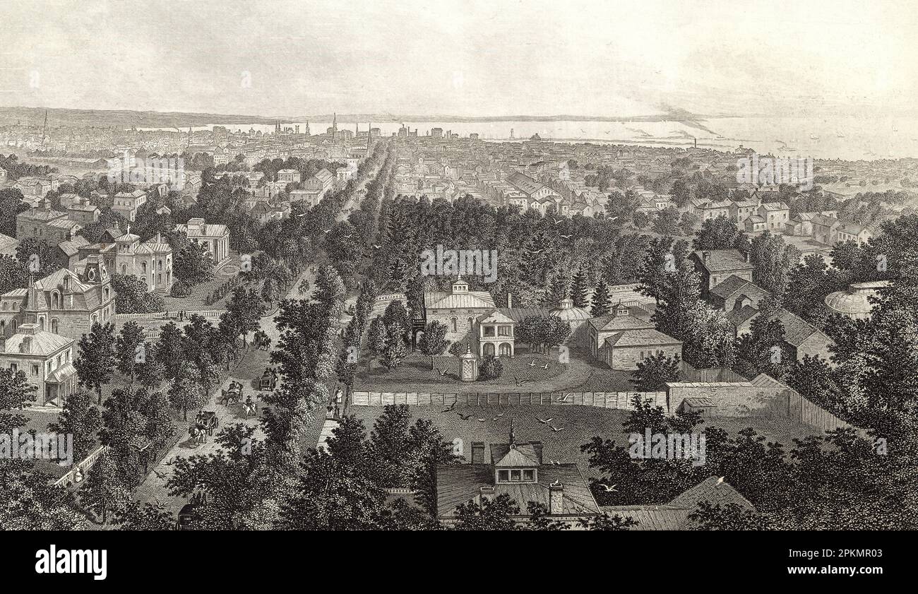 Wood engraving of Buffalo New York 1872 Stock Photo
