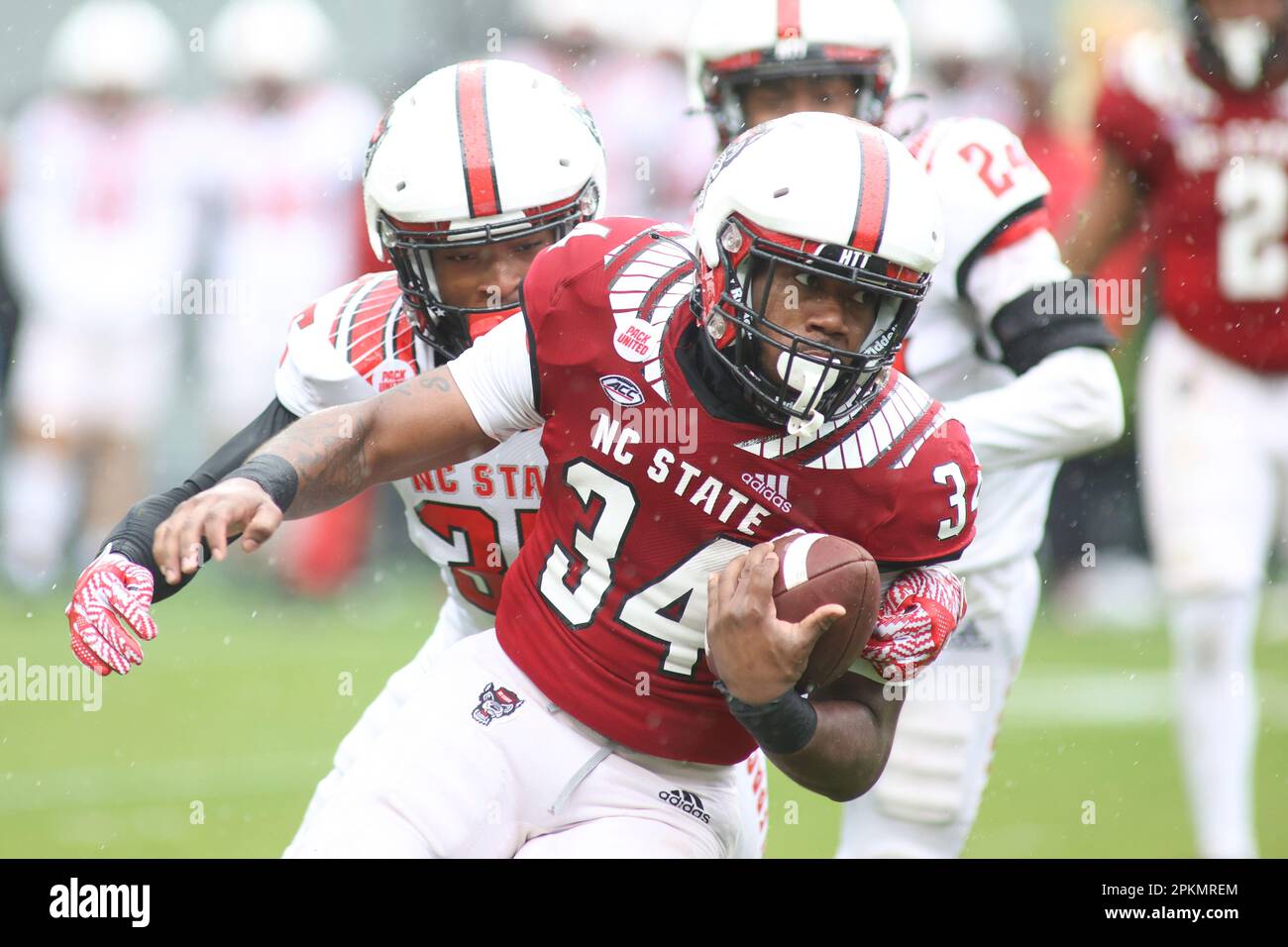 RALEIGH, NC APRIL 08 NC State running back Delbert Mimms III (34