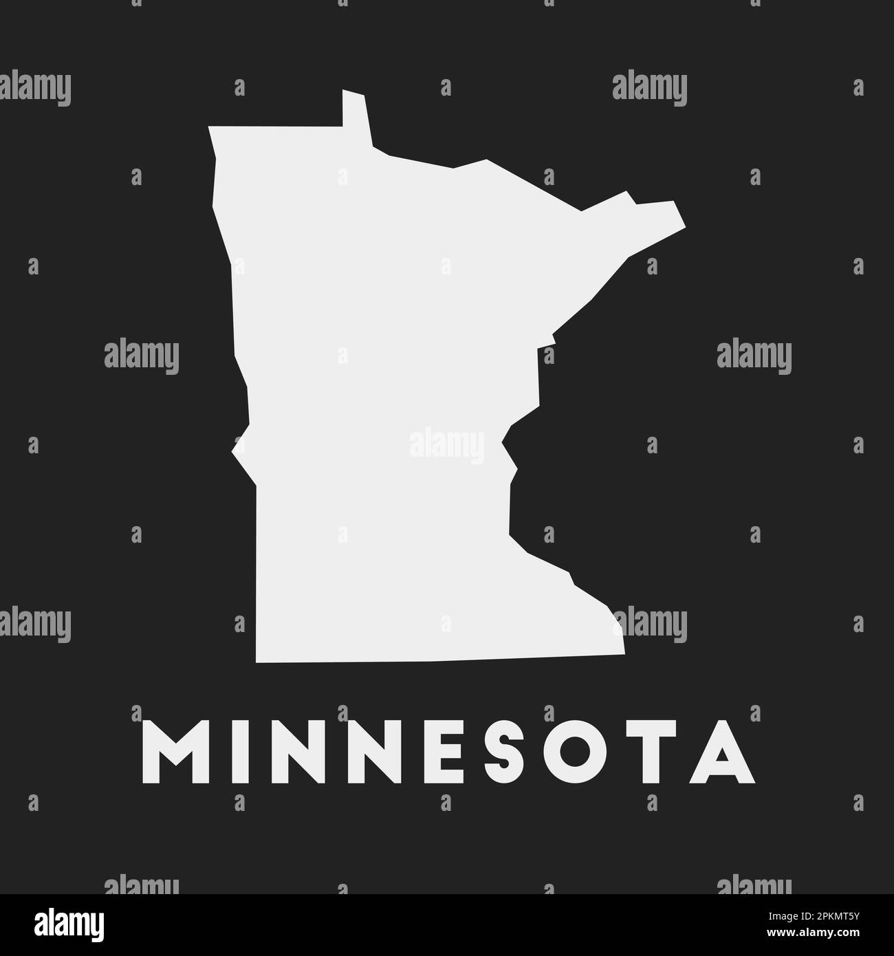 Minnesota icon. Us state map on dark background. Stylish Minnesota map