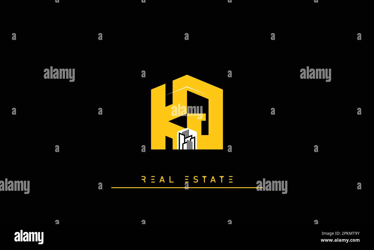 Real Estate letters Initials Monogram logo KJ , JK Stock Vector Image