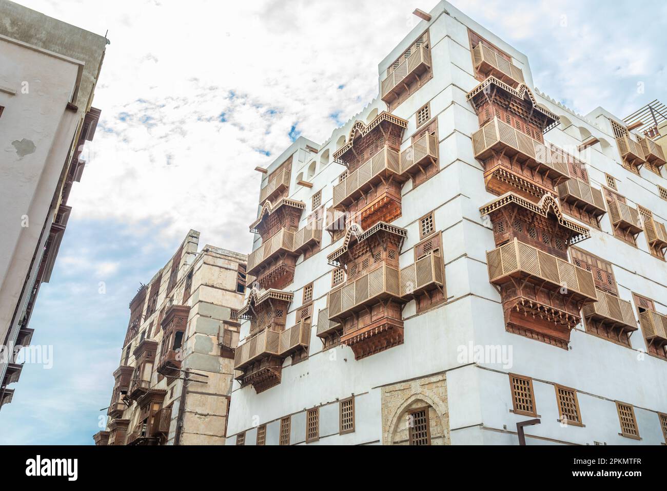 Al-Balad old town with traditional muslim houses, Jeddah, Saudi Arabia Stock Photo