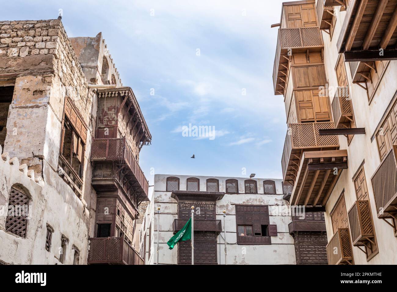 Al-Balad old town with traditional muslim houses, Jeddah, Saudi Arabia Stock Photo