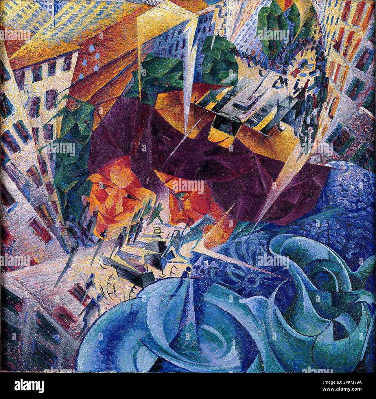 Simultaneous Vision  painted in 1912 by the 20th Century futurist painted Umberto Boccioni Stock Photo