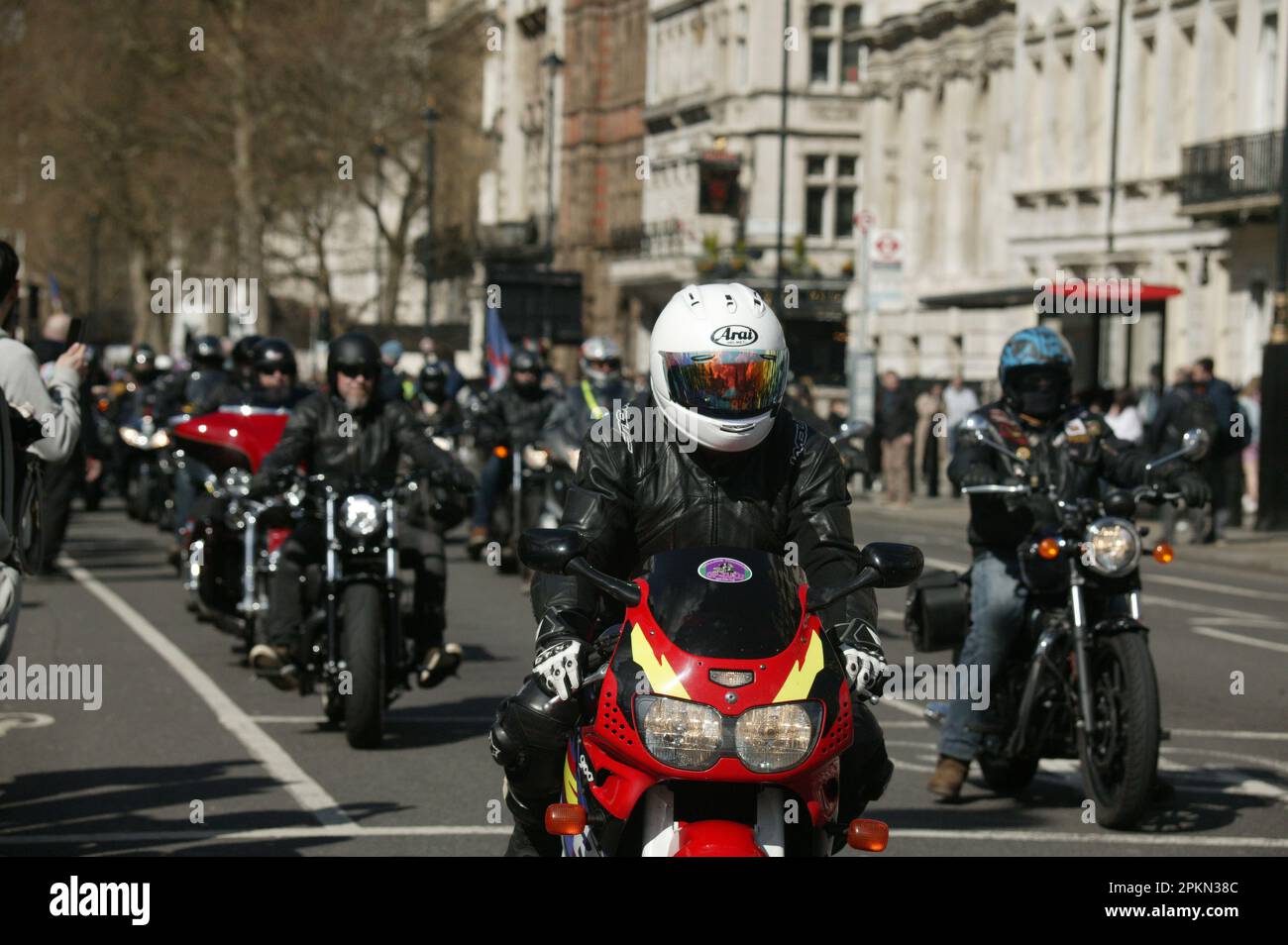 Rolling Thunder Ride of respect for Queen Elizabeth and founder of Rolling Thunder Gavin Harry Wragg. Stock Photo
