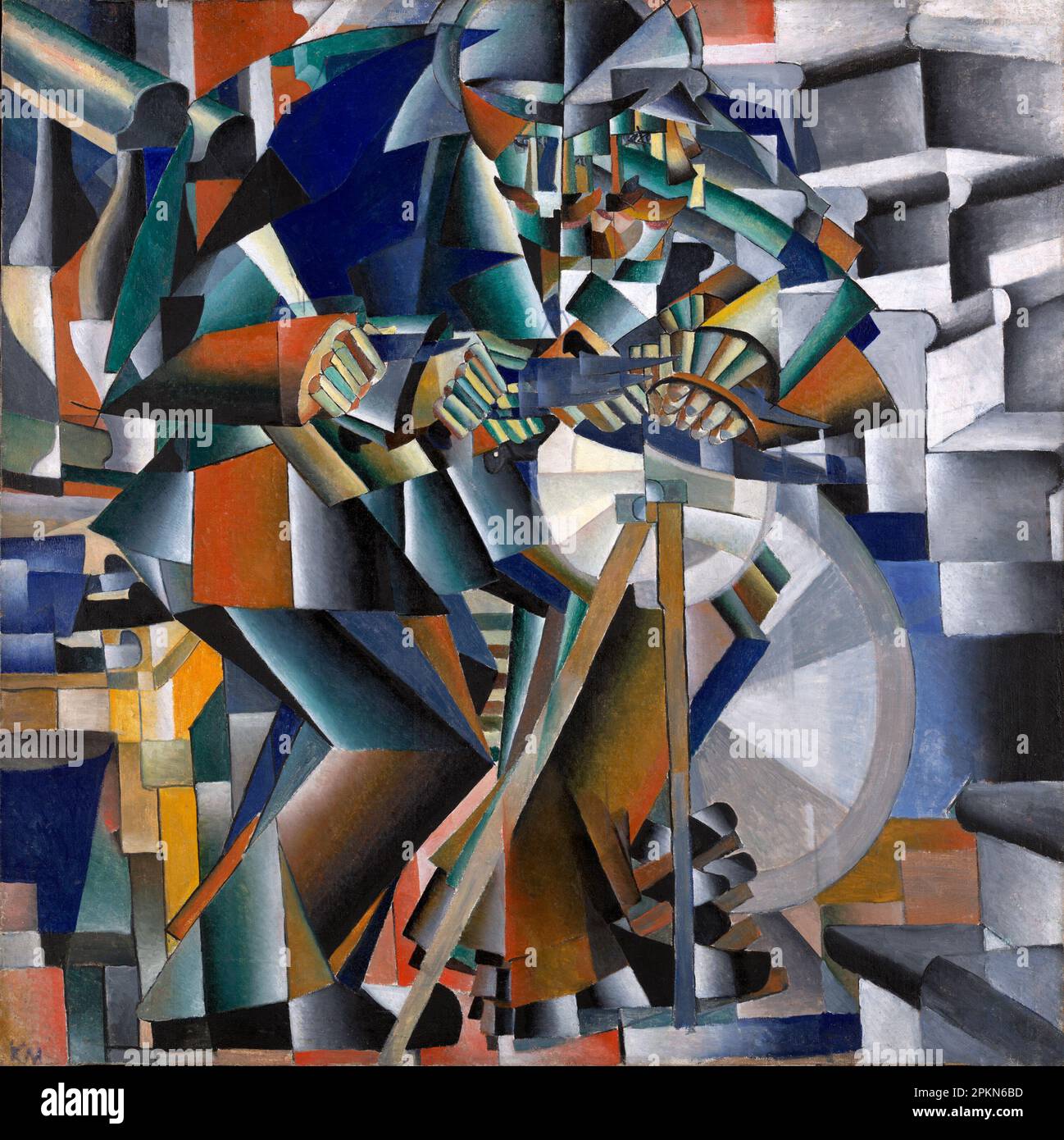 The Knifegrinder (191213), by Kazimir Malevich, is an example how