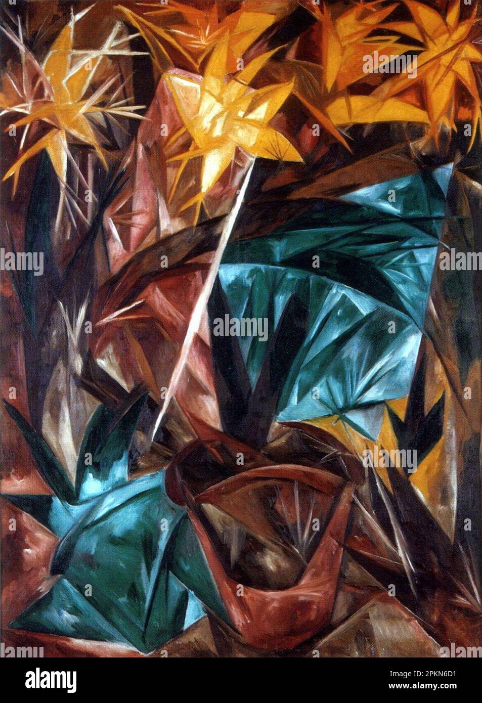 Rayonist Lilies painted in 1913 by the russian futurist painter Natalia Goncharova Stock Photo