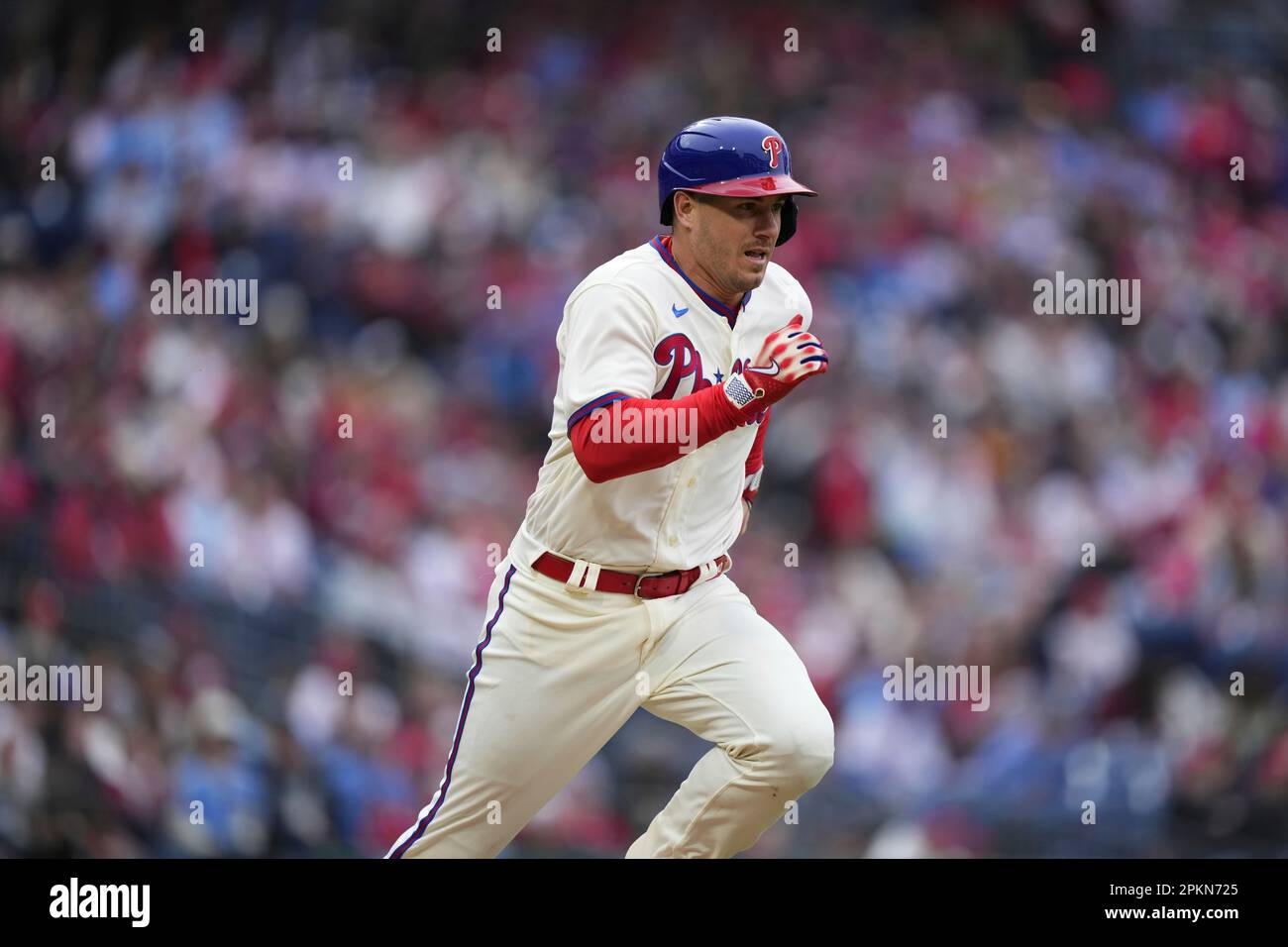 Philadelphia Phillies' J.T. Realmuto plays during a baseball game,  Thursday, June 22, 2023, in Philadelphia. (AP Photo/Matt Slocum Stock Photo  - Alamy