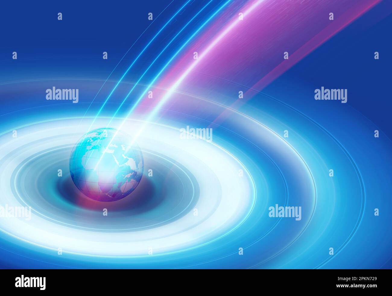 Earth globe inside neon light effect background, 3d illustration Stock ...