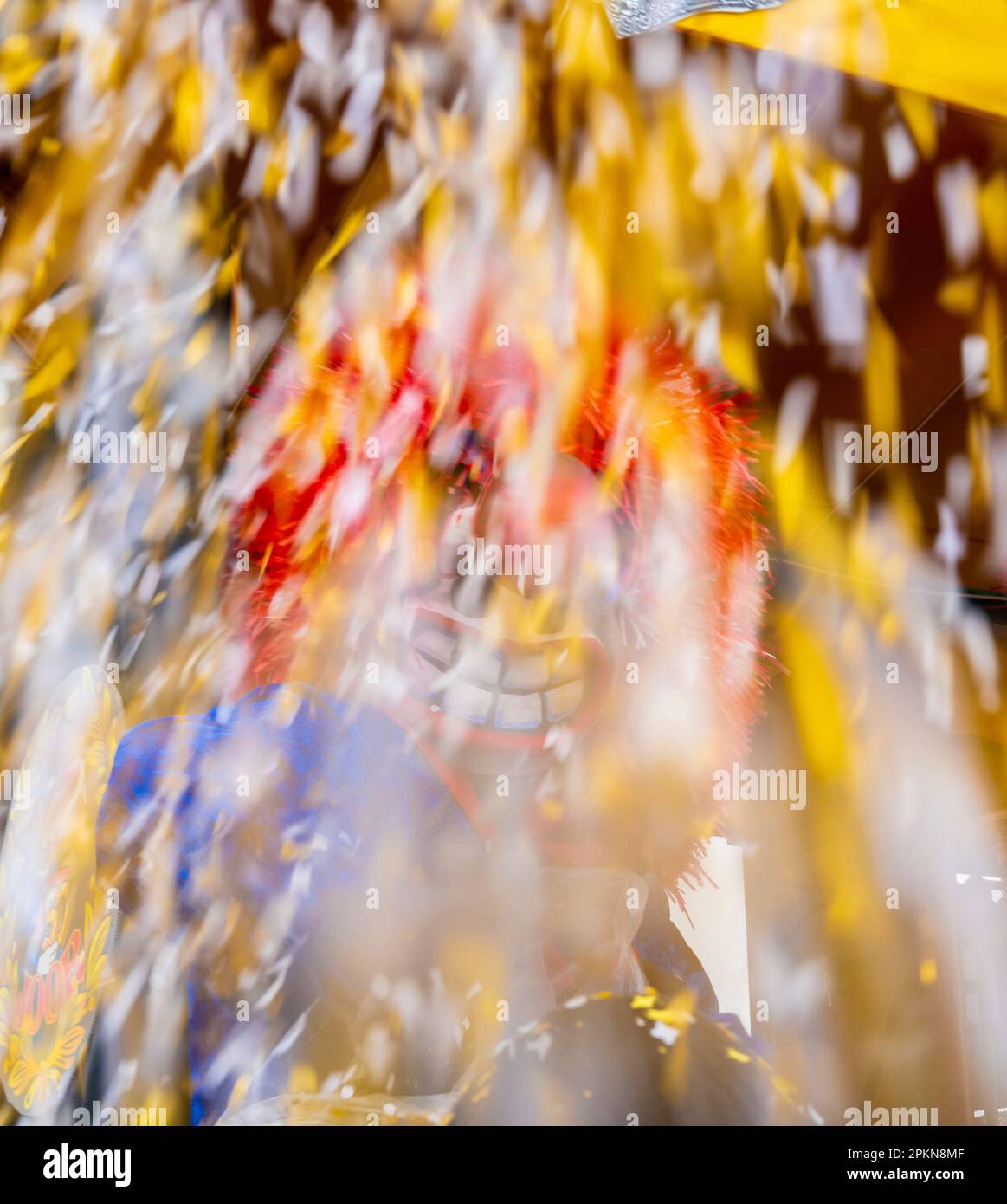 Waggis Costume Inside A Parade Float Throwing Confetti At The Basel ...