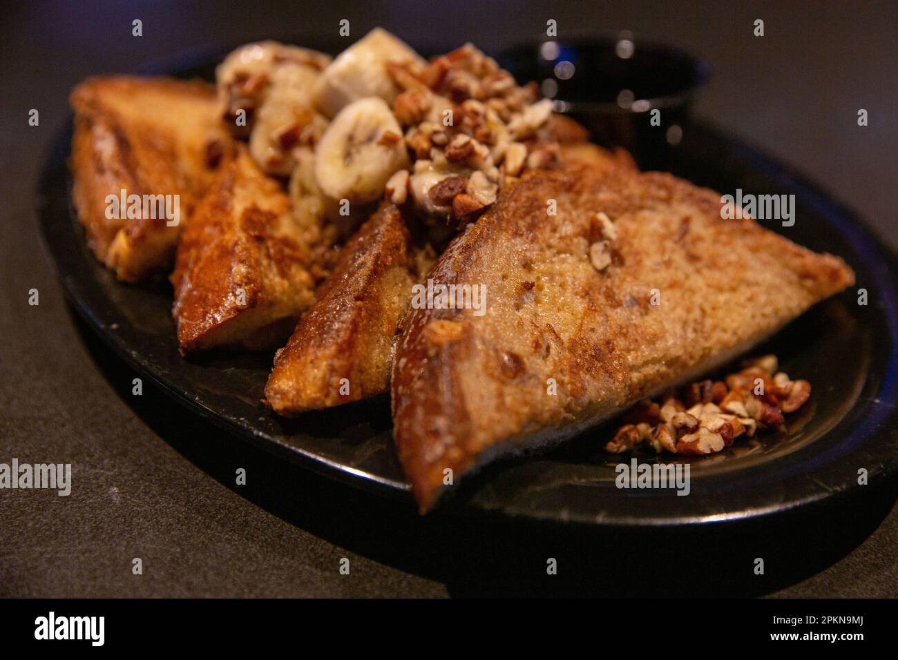Banana Foster Breakfast with maple syrup for breakfast Stock Photo Alamy