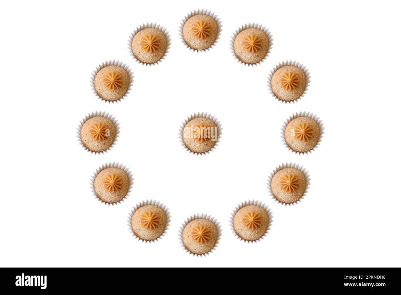 Brazilian fudge balls of churros arranged in a circular shape. Stock Photo