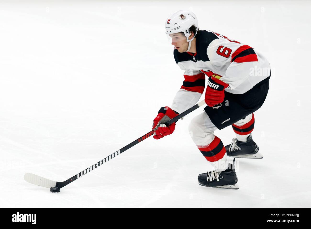 New Jersey Devils' Dawson Mercer plays during an NHL hockey game, Thursday,  Oct. 13, 2022, in Philadelphia. (AP Photo/Matt Slocum Stock Photo - Alamy