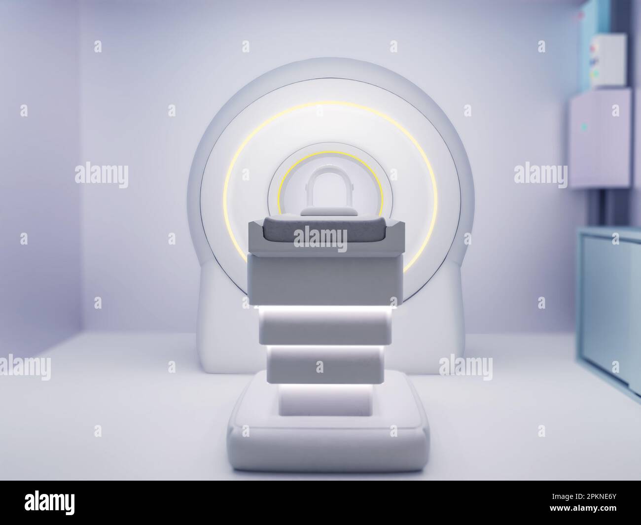 MRI SCANNER 3D resonance imaging device in Hospital 3D rendering . Medical Equipment