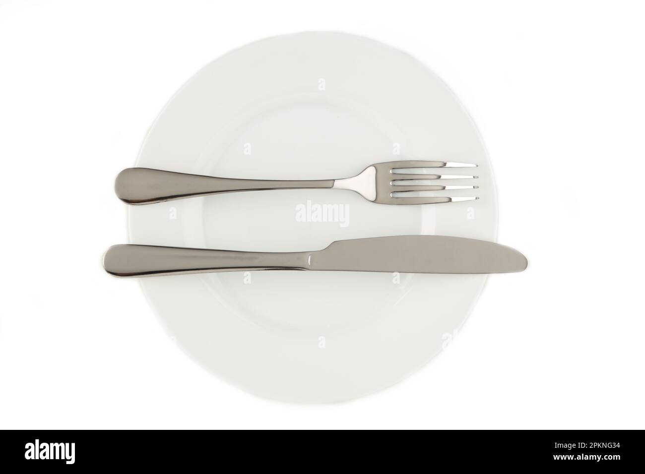 Dining etiquette. Signs for the waiter, location of cutlery in different situations. Excellent. Set of foto 6 from 7. Top view Stock Photo