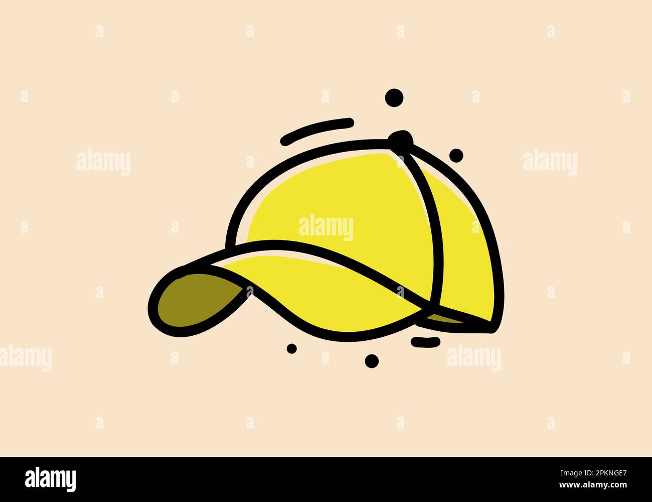 Yellow color illustration design of a sport cap Stock Vector Image