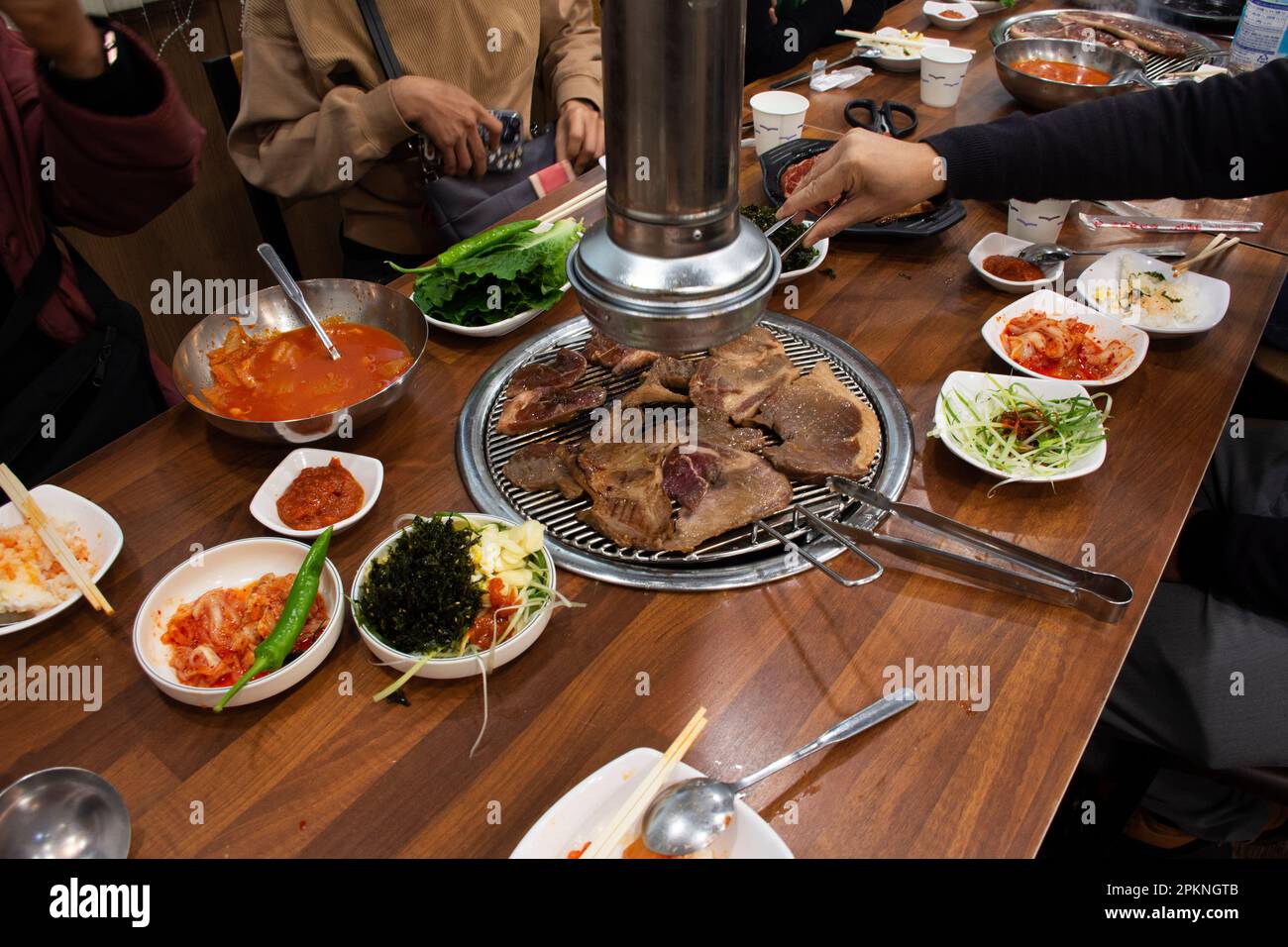 Local traditional korean gourmet food black pig of Jeju Island for grilled roasted barbecue pork