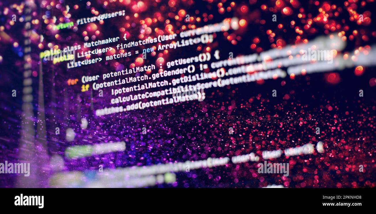 Programming code. Programming code on computer screen. Technology ...