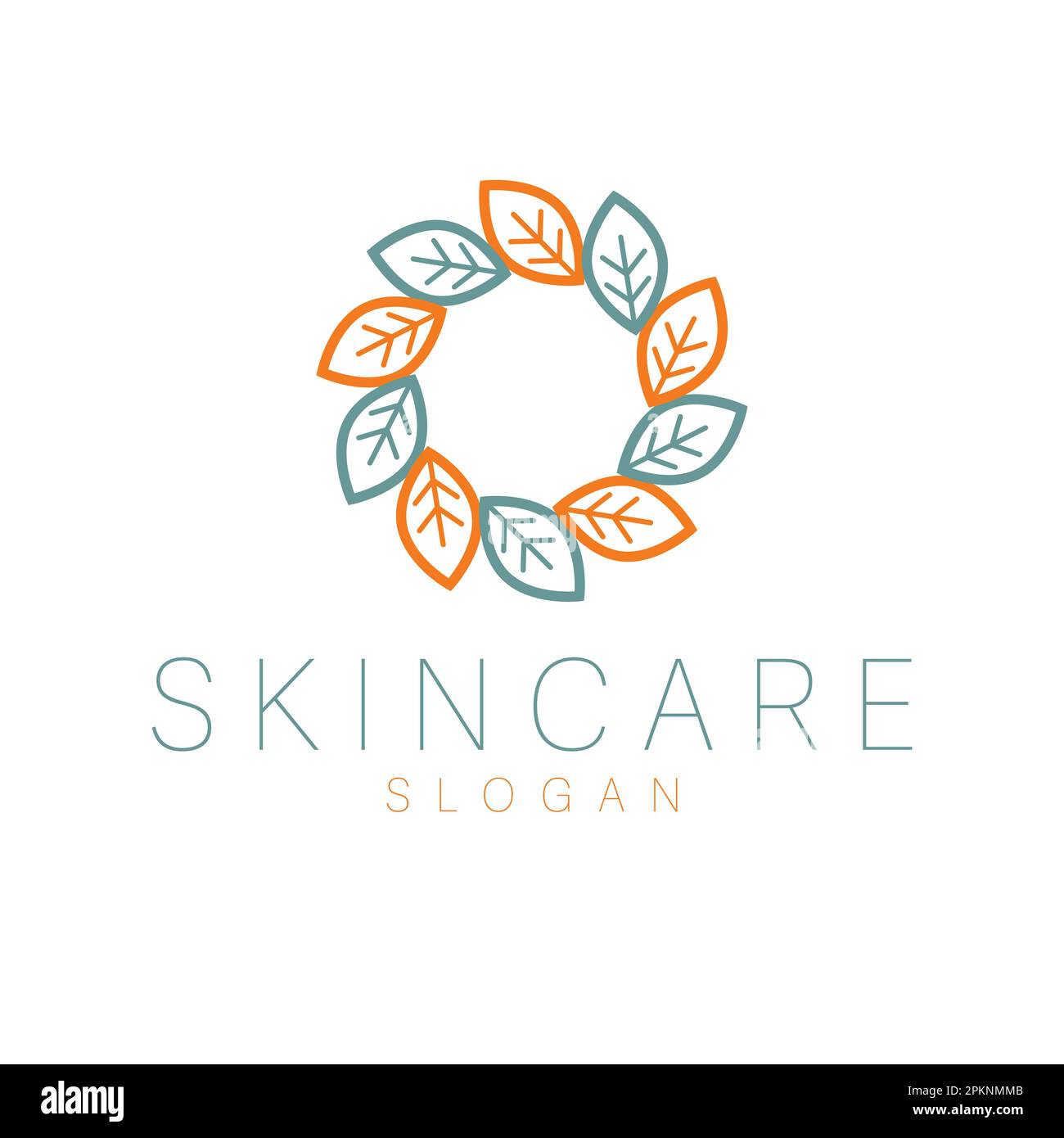 Leaves circle vector logo design. Modern floral logotype. Skincare logo  template Stock Vector Image & Art - Alamy
