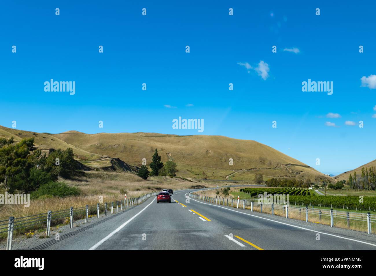the epic view of New Zealand road trip Stock Photo