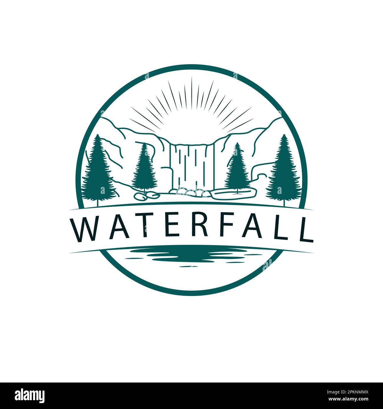 Waterfall colorful logo design. Nature emblem. Wildlife forest logo ...
