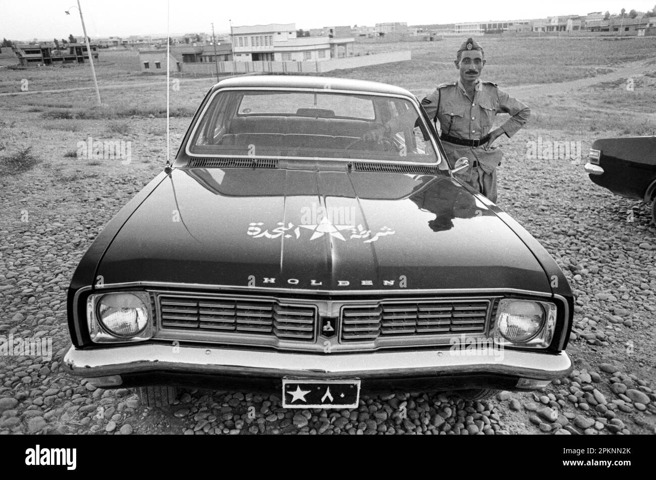Australian made Holden HT Kingswood Iraqi police car at Nineveh in Iraq in 1969 Stock Photo