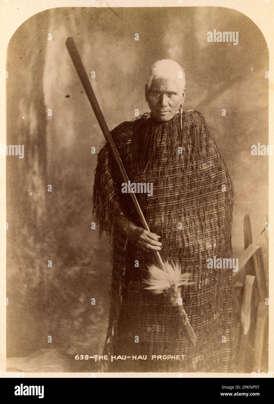 Portrait of The Hau-Hau prophet, undated. The Hauhaus were a feature of the Maori Land Wars in New Zealand in the 1860s. Stock Photo