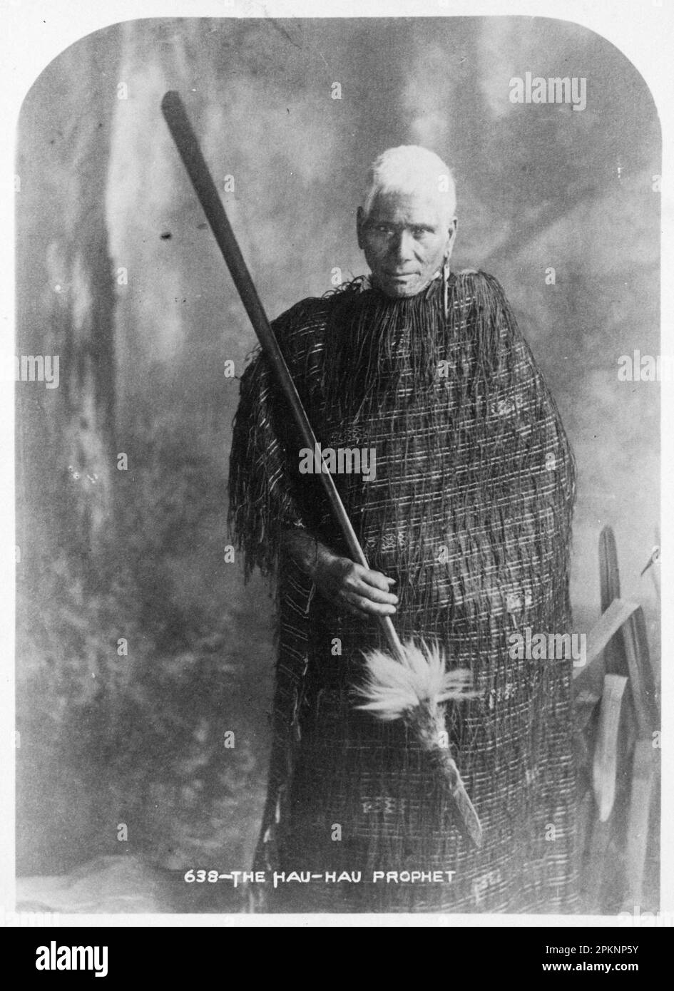 Portrait of The Hau-Hau prophet, undated. The Hauhaus were a feature of the Maori Land Wars in New Zealand in the 1860s. Stock Photo