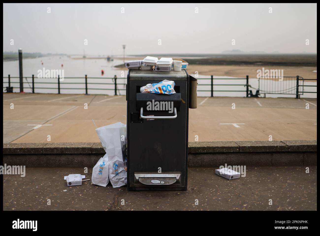 WellsnexttheSea, United Kingdom. 9th Apr 2023. Fish and chips litter