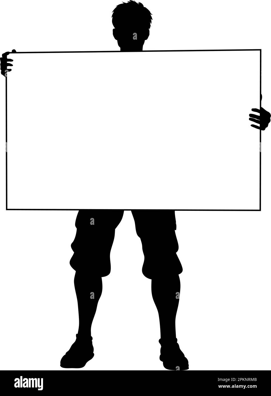Protest Rally March Picket Sign Silhouette Person Stock Vector Image