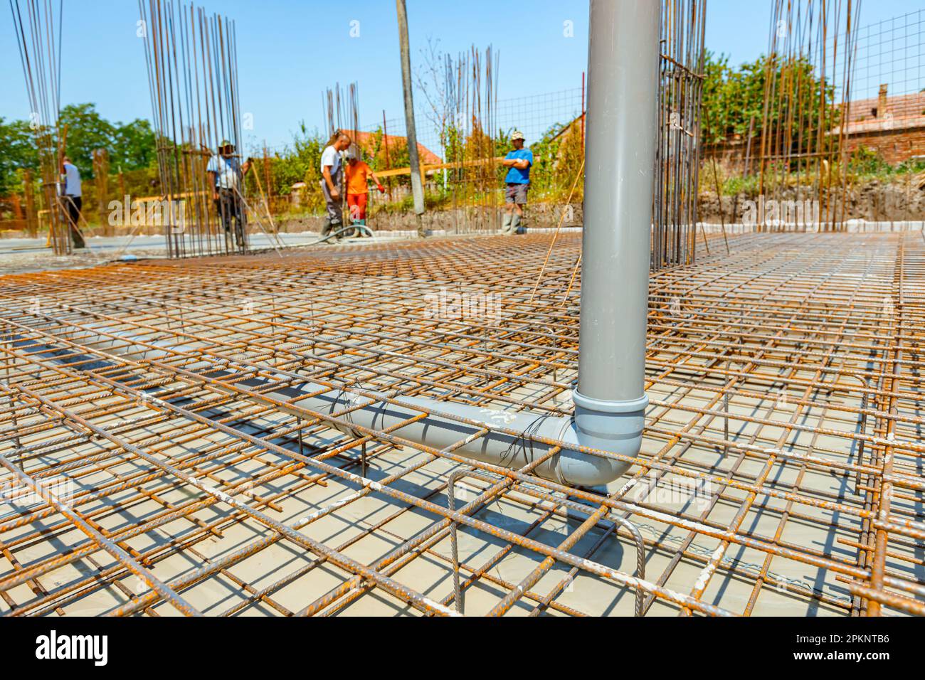 Mounted grey plastic, PVC sewerage pipes, sanitary pipeline mounted