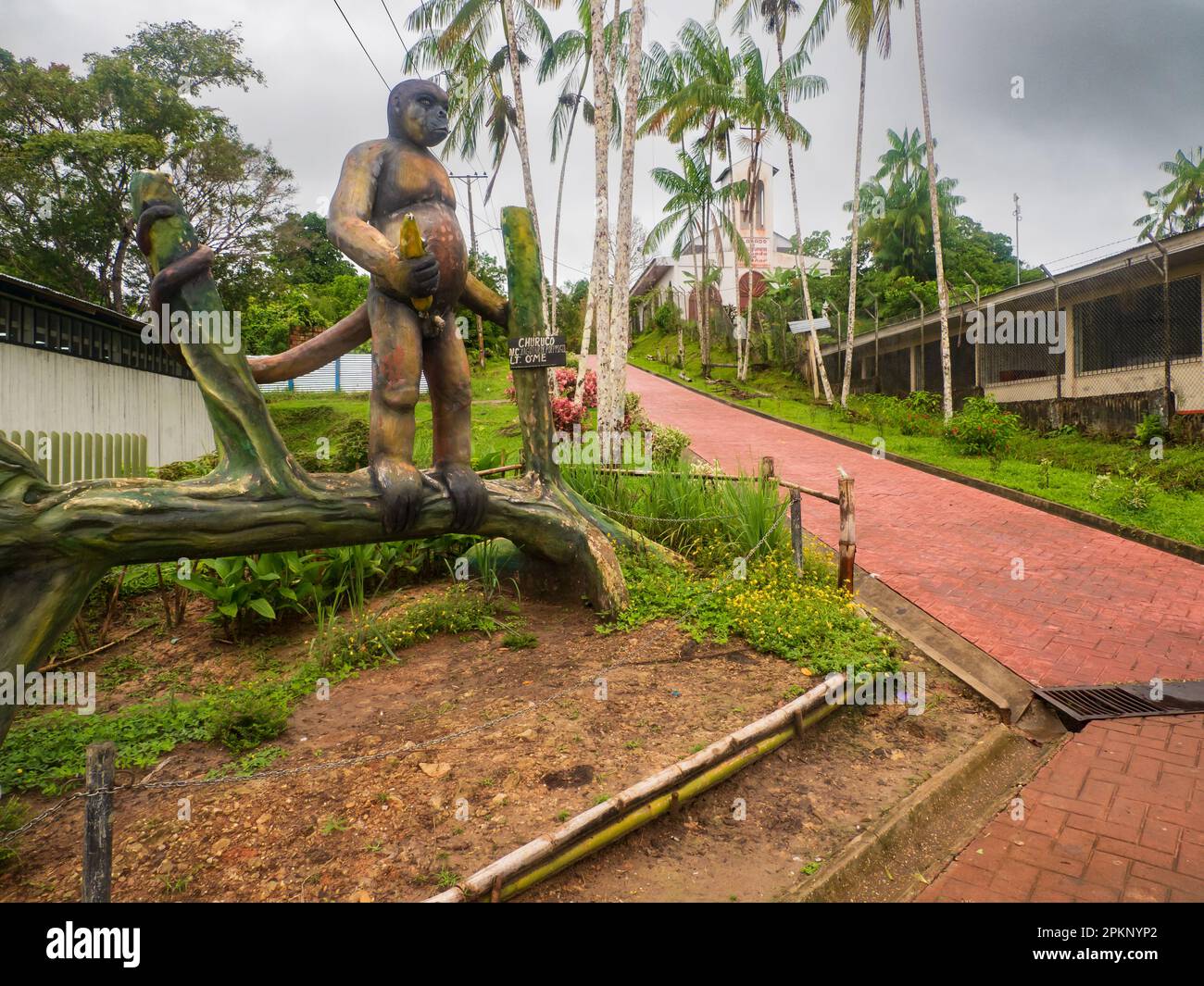 Puerto Narino, Colombia - Dec,2021: Street in Puerto Nariño -  the second municipality of the Amazonas department of Colombia, located on the shore of Stock Photo