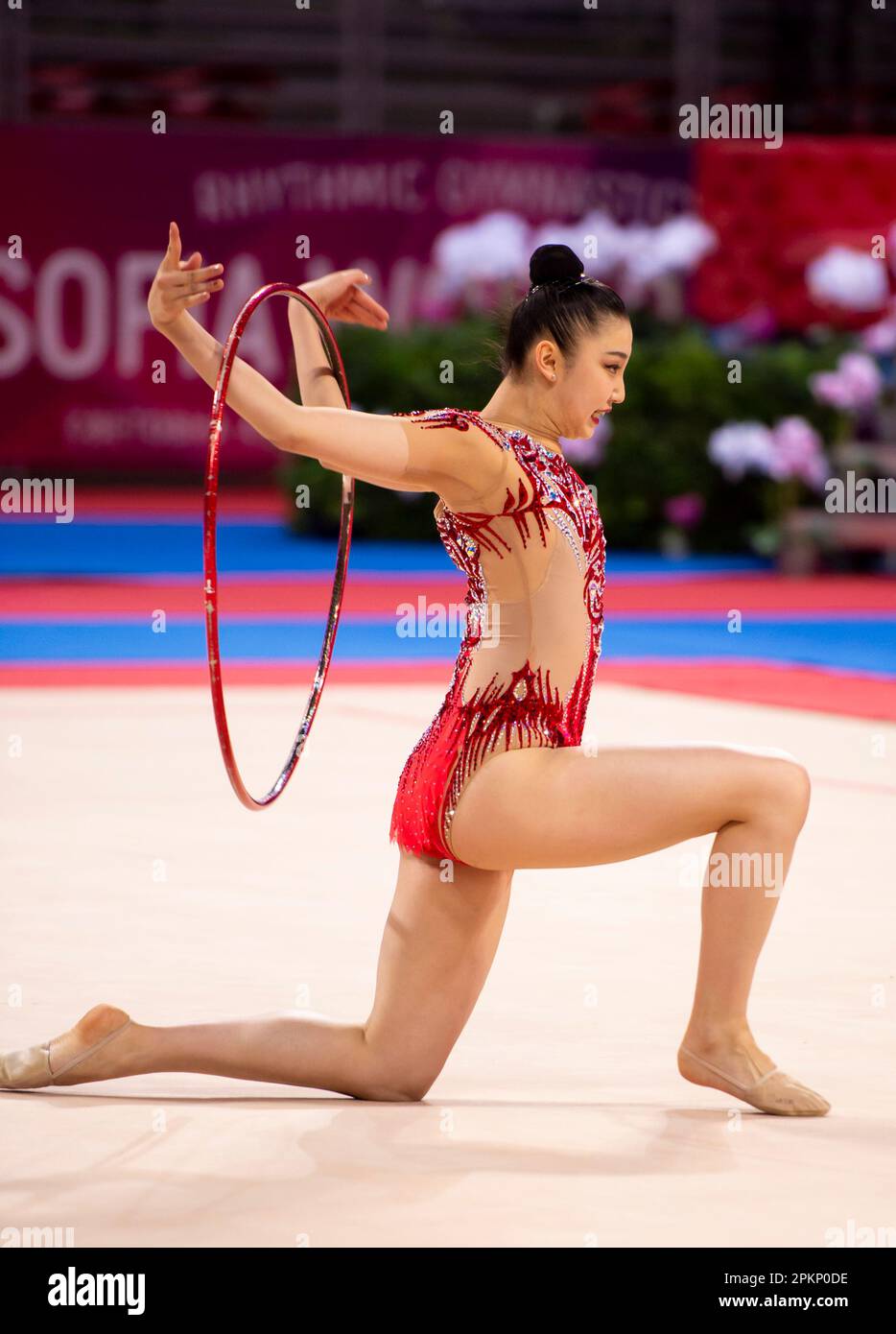 aino yamada  Sofia, Bulgaria. March 31, 2023. Aino Yamada of Japan performs with the  hoop during the Rhythmic Gymnastics World Cup at Arena Armeec Stock Photo -  Alamy