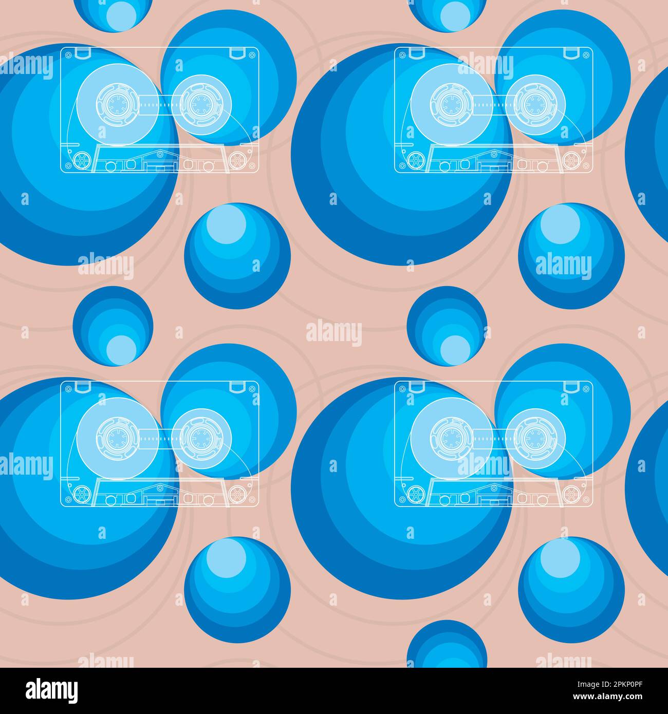 cassette tape vintage pattern Stock Vector