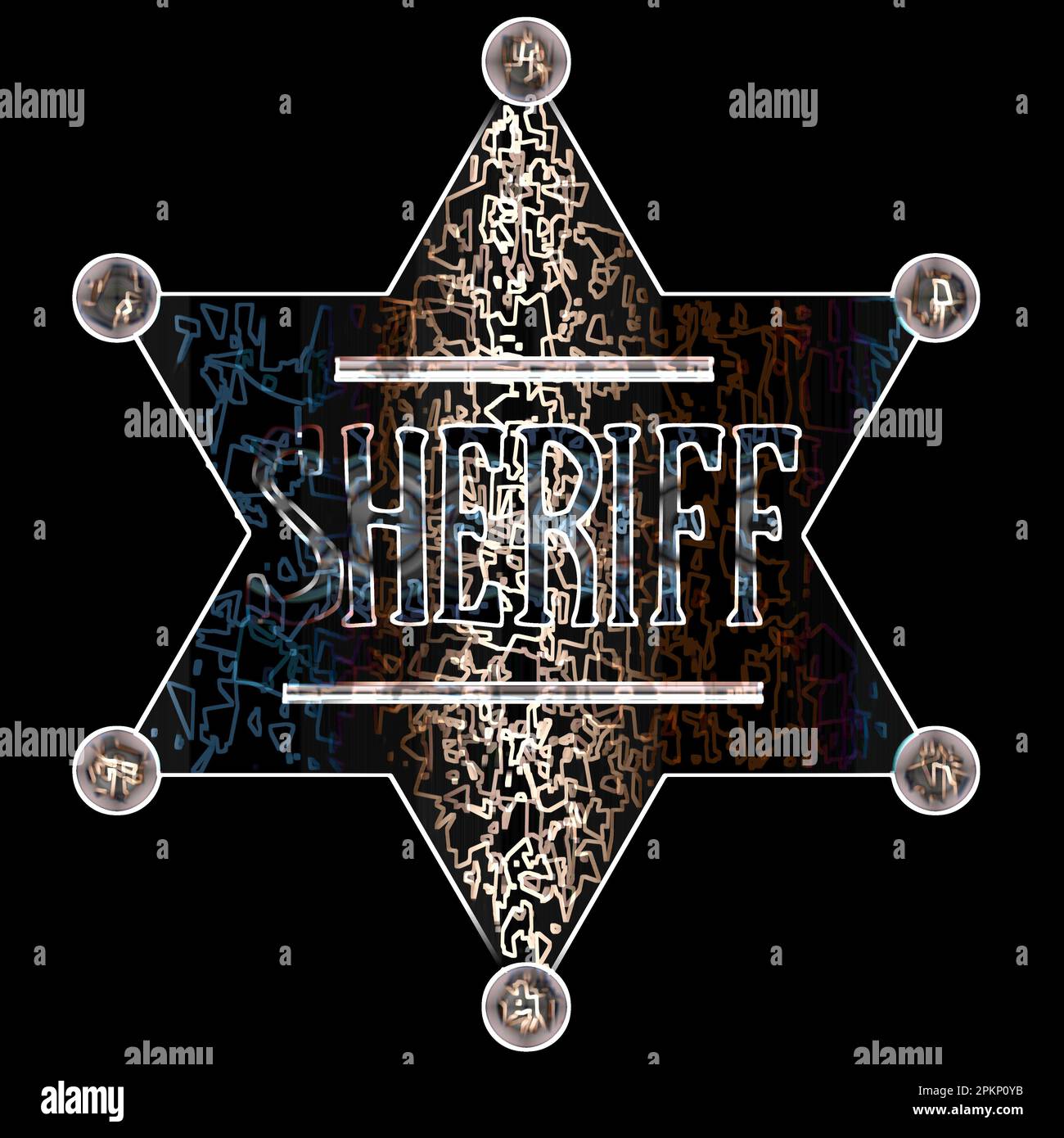A US wild west sheriff badge in abstract style Stock Photo - Alamy