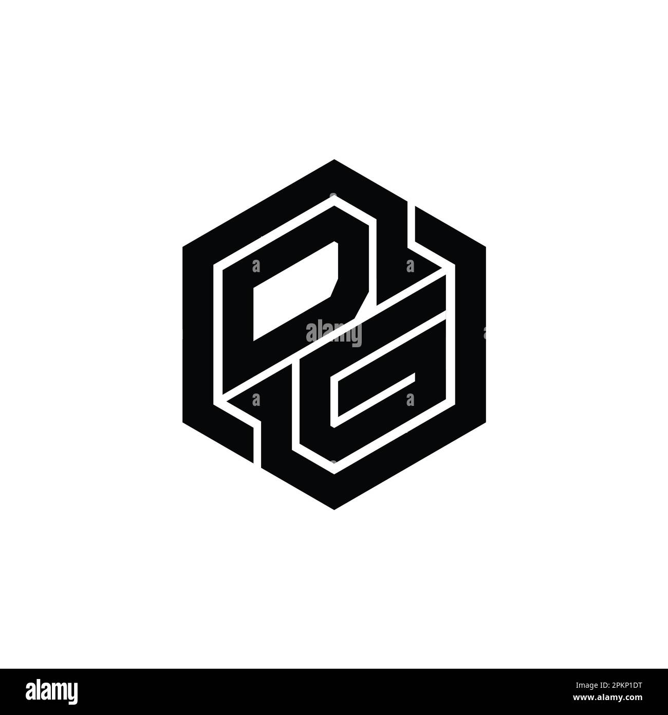 DG Logo monogram gaming with hexagon geometric shape design template Stock Photo