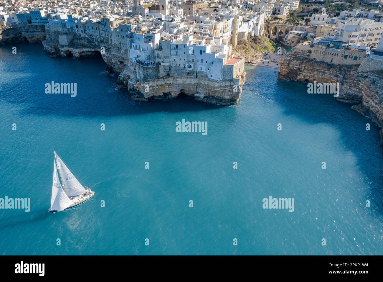 Polignano city aerial view drone hi-res stock photography and images ...
