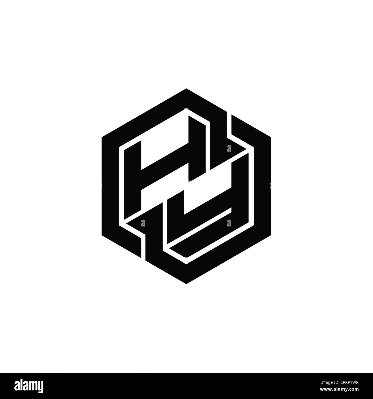 HY Logo monogram gaming with hexagon geometric shape design template Stock Photo