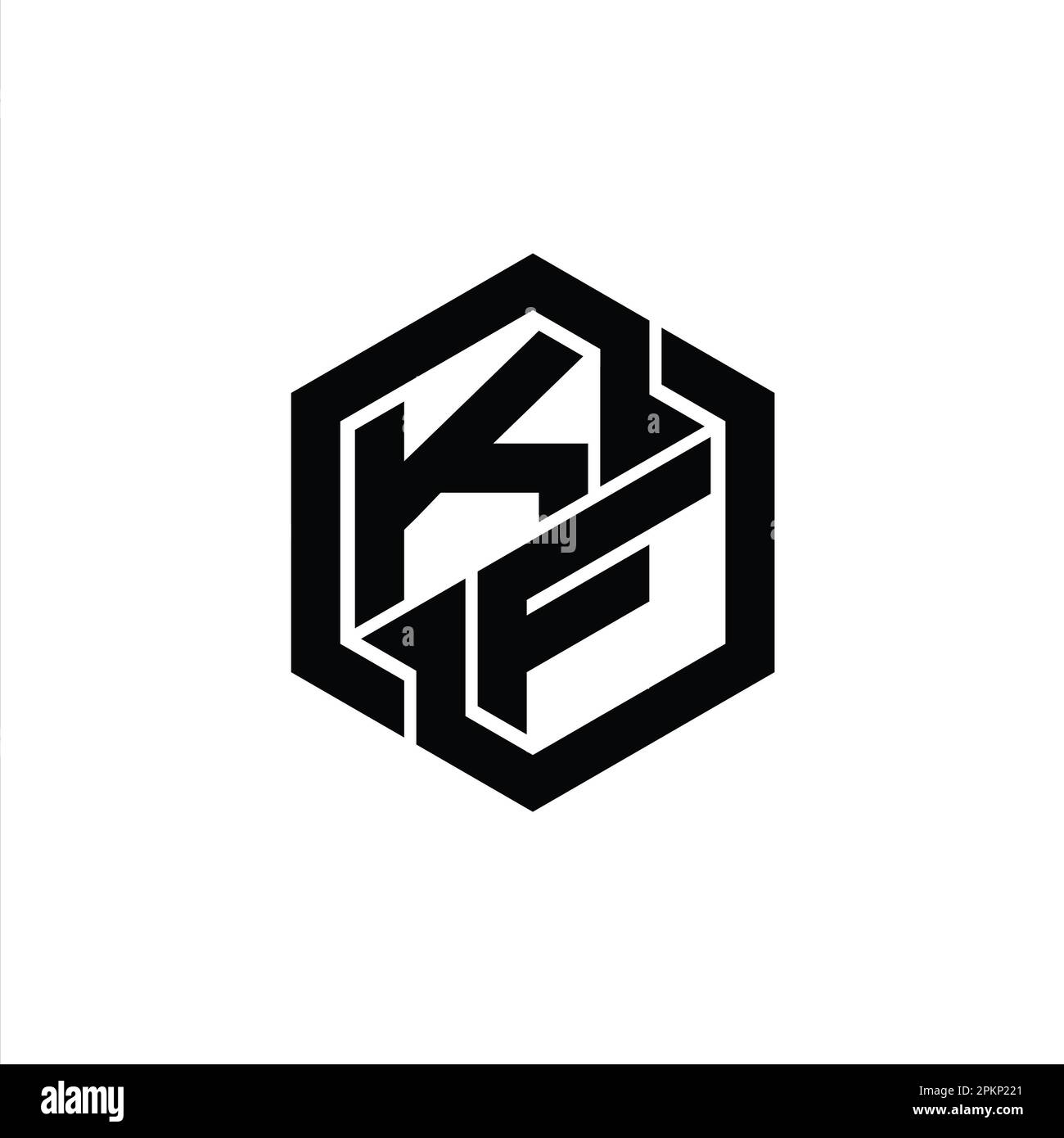 KF Logo monogram gaming with hexagon geometric shape design template ...