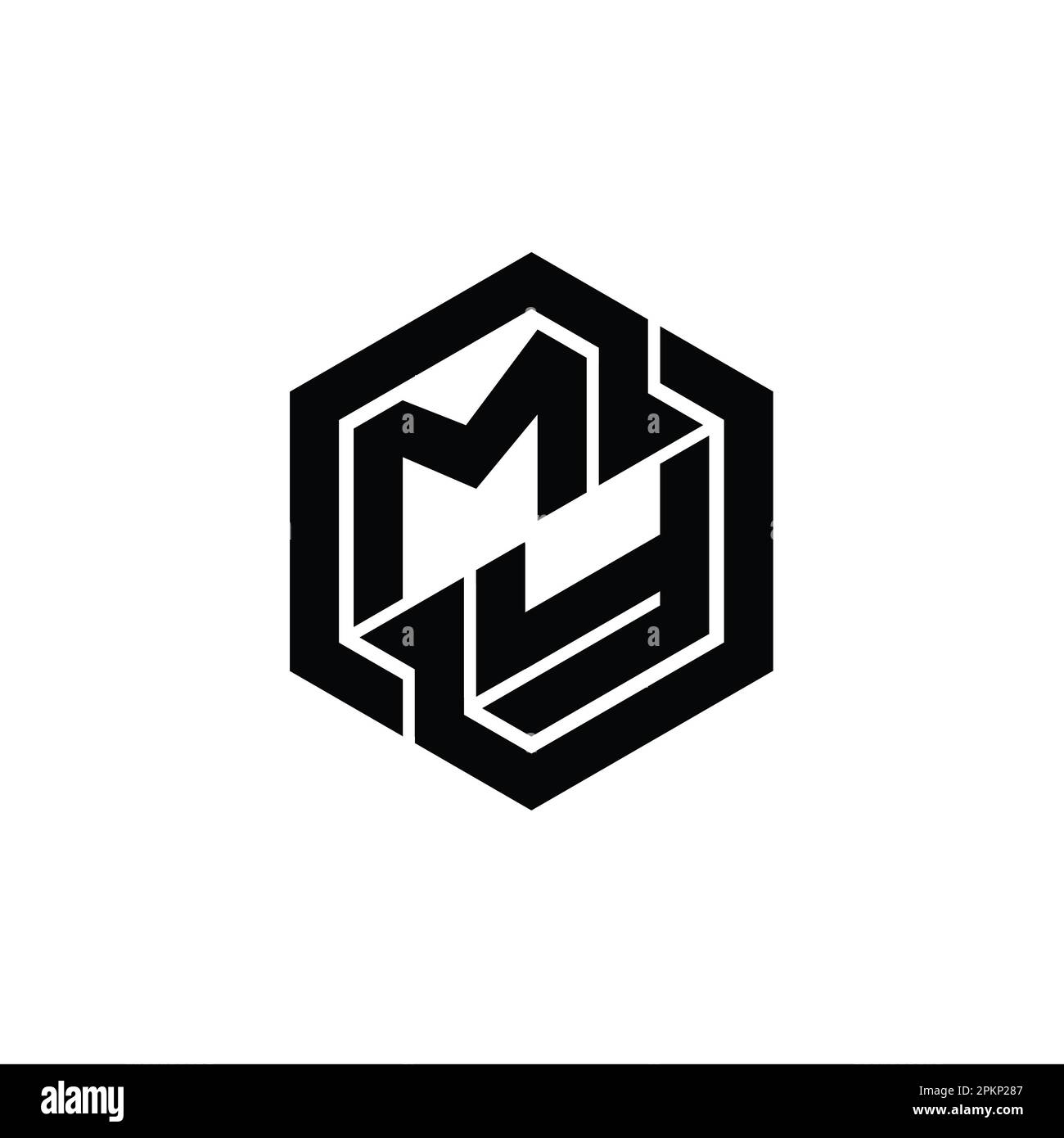 Geometric hexagon logo hi-res stock photography and images - Alamy